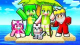 Trapped as a FAMILY on an ISLAND in Minecraft!