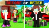 BEFORE or AFTER Maizen Life Story in Minecraft!(JJ and Mikey TV)