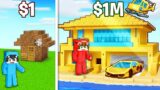 Casa de 1$ vs Casa de 1.000.000$ en Minecraft!