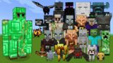 Emerald Golem vs Every mob in Minecraft – Minecraft mob battle – Emerald Golem vs All Mobs