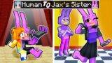 From HUMAN to JAX's SISTER in MINECRAFT!