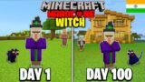 I Survived 100 Days as a Witch in Minecraft Hardcore (HINDI)