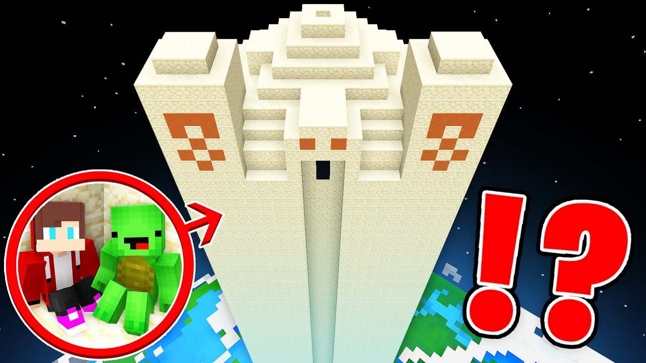 JJ and Mikey Climbing on THE TALLEST DESERT PYRAMID in Minecraft Maizen ...