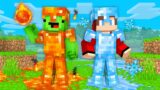 Mikey FIRE Armor vs JJ ICE Armor Survival Battle in Minecraft (Maizen)