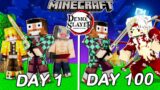 Minecraft, I Survived 100 Days as DEMON SLAYER in Minecraft || Minecraft Mods || Minecraft gameplay