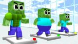 Monster School : Legendary Herobrine Help Fat Five Little Zombies – Minecraft Animation
