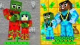 Monster School :  Zombie  x Squid Game Doll Become Rich – Minecraft Animation