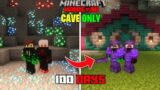We Survived 100 Days In CAVE Only World In Minecraft Hardcore | Duo 100 Days