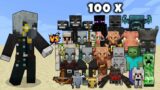 Gendarme Captain vs All Mobs in Minecraft x100