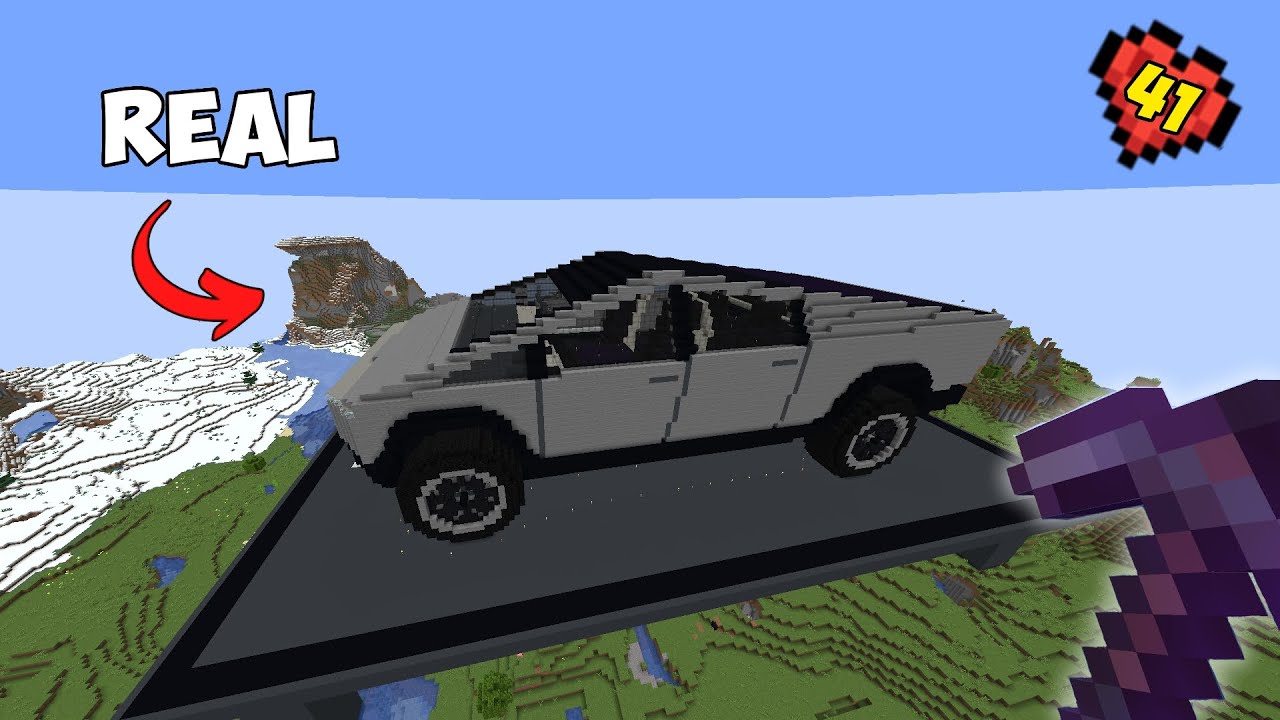 I Built TESLA CYBERTRUCK in Minecraft Hardcore - Minecraft videos