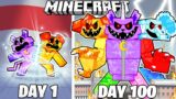 I Survived 100 Days as SMILING CRITTERS in Minecraft!