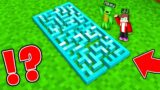 JJ and Mikey Found THE SMALLEST TINY MAZE in Minecraft Maizen!