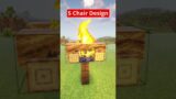 Minecraft 5+ Chair Design #shorts