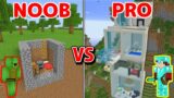 Minecraft NOOB vs PRO: MODERN MOUNTAIN HOUSE BUILD CHALLENGE
