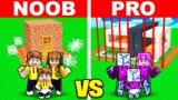 Minecraft: NOOB vs PRO: SAFEST SECURITY HOUSE BUILD CHALLENGE TO PROTECT MY FAMILY