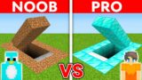 NOOB vs PRO: SECRET BUNKER House Build Challenge in Minecraft