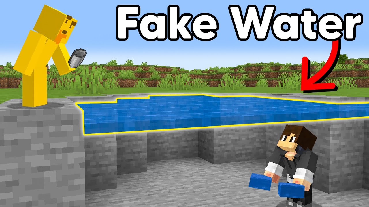 Using Fake Water To Fool My Friends Minecraft Videos