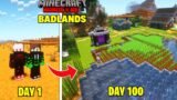 We Survived 100 Days In Badlands Only World In Minecraft Hardcore | LordN Gaming
