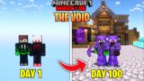 We Survived 100 Days In VOID ONLY World In Minecraft Hardcore | Duo 100 Days