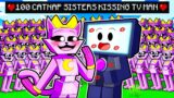 100 CATNAP SISTER'S TRY TO KISS TV MAN IN MINECRAFT!?