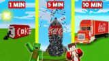 COCA-COLA BUILD BATTLE In Minecraft – NOOB VS PRO CHALLENGE – Maizen Mizen Mazien Parody