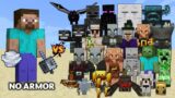 Fighting All Mobs with only Mace & Wind charges – Steve with Mace vs All Mobs in Minecraft