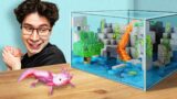I Built a Minecraft Aquarium IRL for my Axolotl
