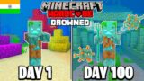 I Survived 100 Days as a Drowned in Minecraft Hardcore (HINDI)