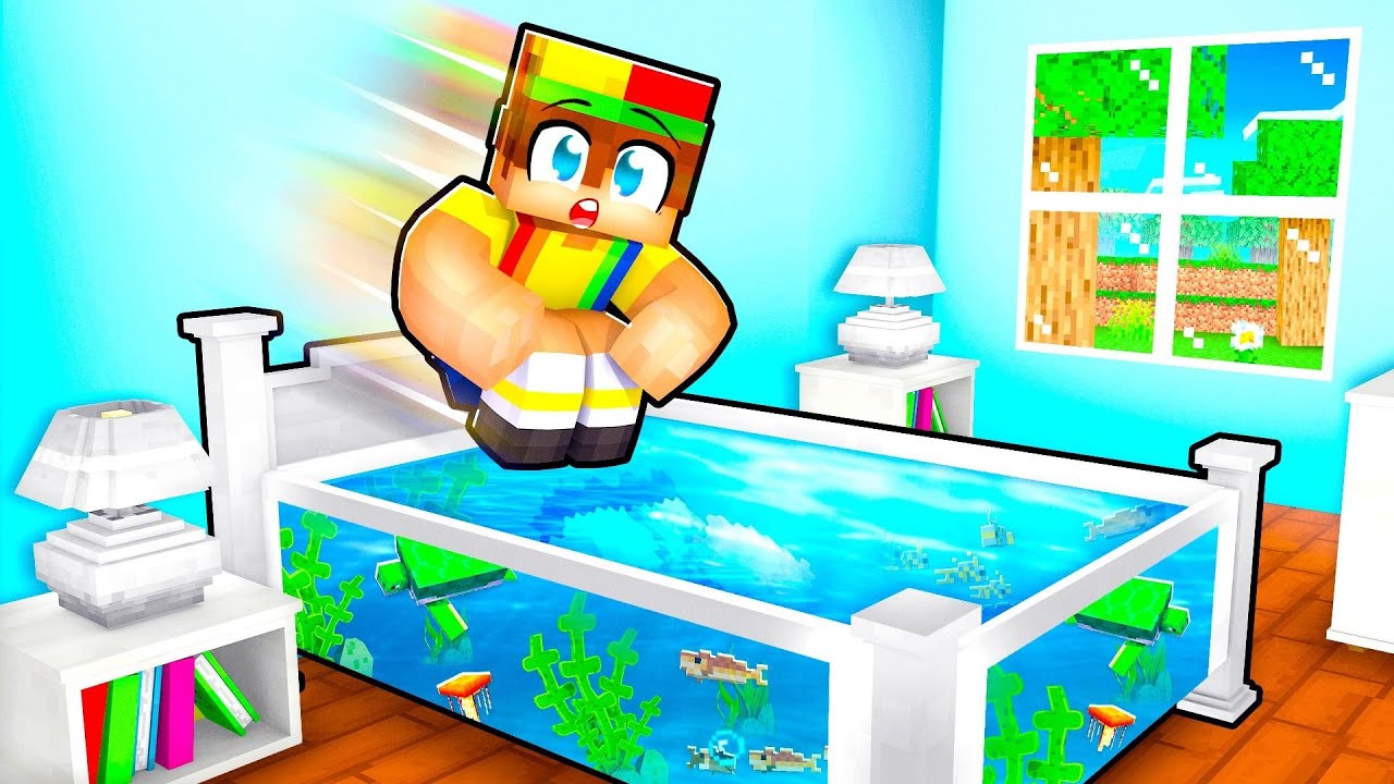 I Turned My Bed Into A Fish Tank Minecraft Videos