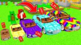 JJ AND MIKEY BOUGHT ALL SIZES OF CARS in Minecraft ? TINY VS BIG CARS IN MINECRAFT!