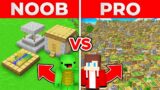 JJ And Mikey NOOB TINY Village vs PRO GIANT Village Survival Battle in Minecraft Maizen