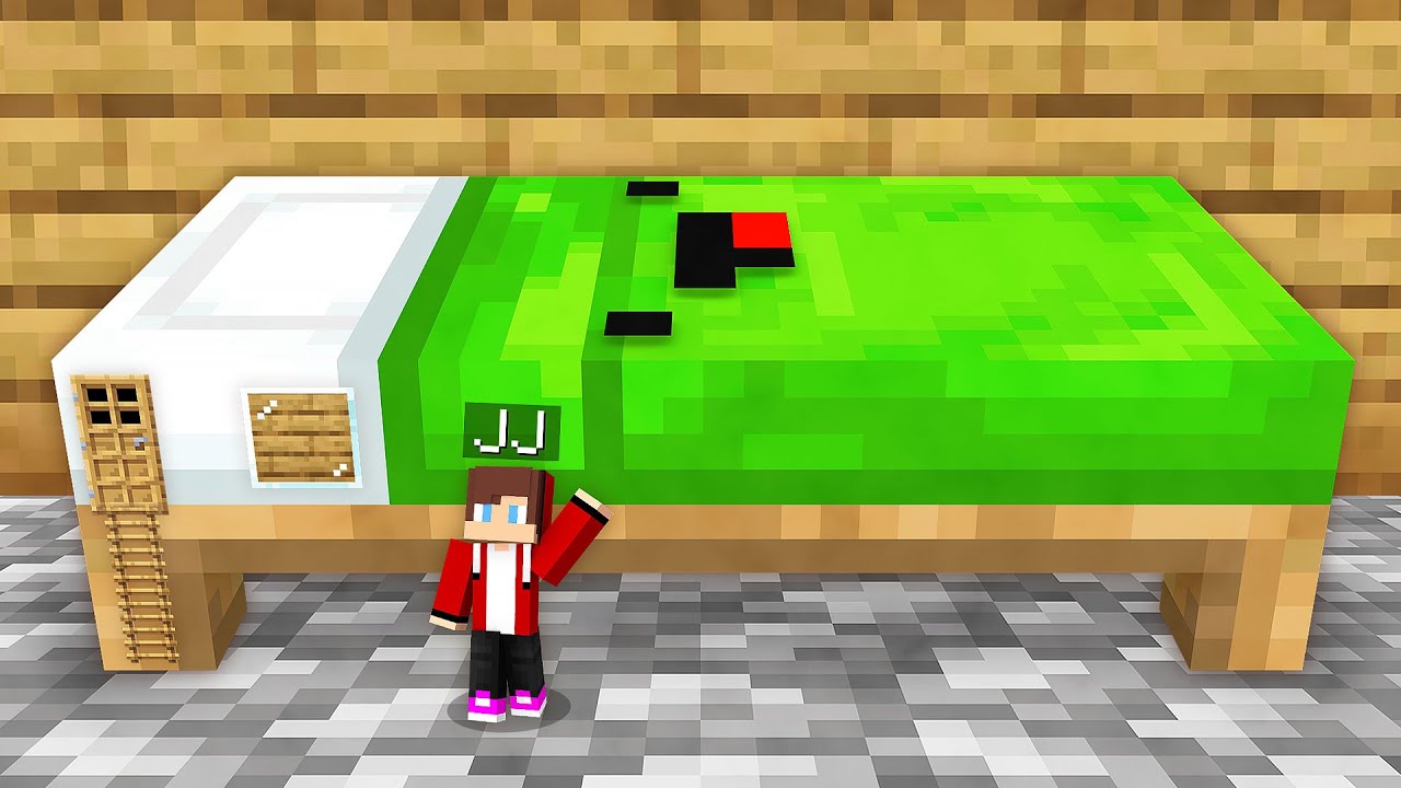 Jj Survive Inside Mikey Bed In Minecraft Maizen Minecraft Videos 0427