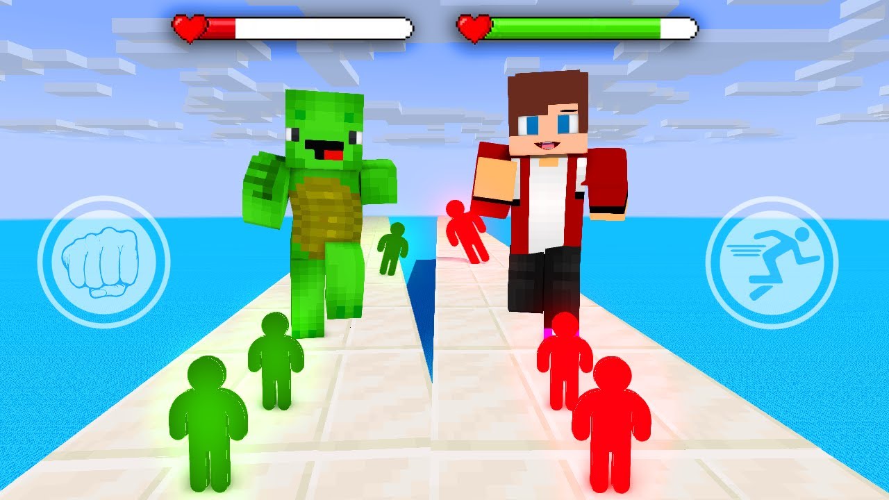 JJ and Mikey Giant Rush Game - Maizen Minecraft Animation - Minecraft ...