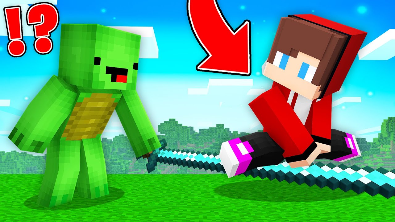 JJ vs Mikey's LONGEST DIAMOND SWORD in Minecraft! - Maizen - Minecraft ...