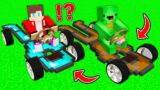 MIKEY AND JJ FOUND THIS DIAMOND AND DIRT ARMOR SET CAR LEAD in Minecraft ? NEW ARMOR SET CAR !