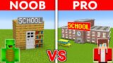 MIKEY vs JJ: NOOB vs PRO: SCHOOL HOUSE Build Challenge in Minecraft