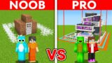 MILO & CHIP vs JJ & MIKEY: Noob vs Pro: SAFEST SECURITY HOUSE BUILD CHALLENGE Minecraft