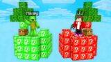 Mikey Green vs JJ Red LUCKY BLOCK Island Survival Battle in Minecraft (Maizen)
