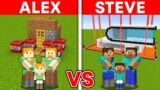 Minecraft: ALEX vs STEVE: SAFEST SECURITY HOUSE BUILD CHALLENGE TO PROTECT MY FAMILY