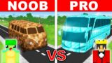 NOOB vs PRO: BUS House Build Challenge in Minecraft