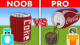 NOOB vs PRO: COCA COLA House Build Challenge in Minecraft
