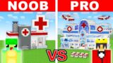NOOB vs PRO: GIANT HOSPITAL House Build Challenge in Minecraft