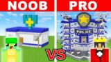 NOOB vs PRO: POLICE STATION House Build Challenge in Minecraft