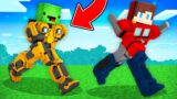 OPTIMUS PRIME Speedrunner vs BUMBLEBEE Hunter : JJ vs Mikey in Minecraft Maizen!