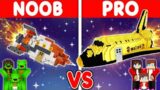 Mikey Family & JJ Family – NOOB vs PRO : Rocket House Build Challenge in Minecraft (Maizen)