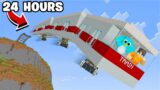 24 HOUR OVERNIGHT in a Minecraft Train