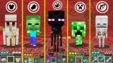 ALL BABY MOBS LIVE IN THE HELL IN MINECRAFT HOW TO PLAY GOLEM ZOMBIE CREEPER ENDERMAN SKELETON