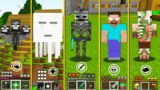 ALL HELL MOBS LIVE IN THE VILLAGE IN MINECRAFT HOW TO PLAY GHAST WITHER SKELETON HEROBRINE PIGMAN