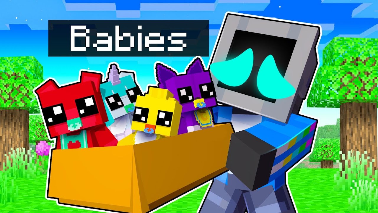 Adopting SMILING CRITTERS BABIES in Minecraft! - Minecraft videos