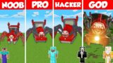 CHOO CHOO CHARLES STATUE BUILD CHALLENGE – Minecraft Battle: NOOB vs PRO vs HACKER vs GOD Animation